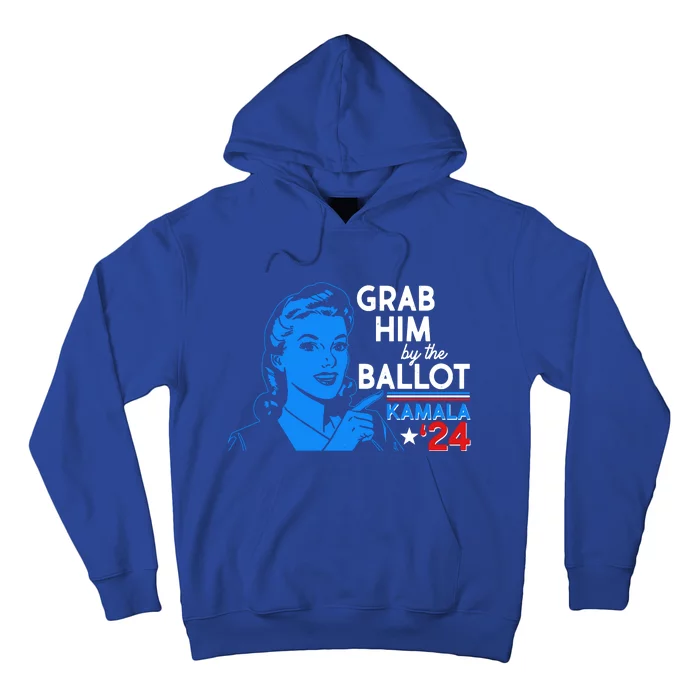 Retro Vintage Grab Him The Ballot Kamala Harris 2024 Hoodie