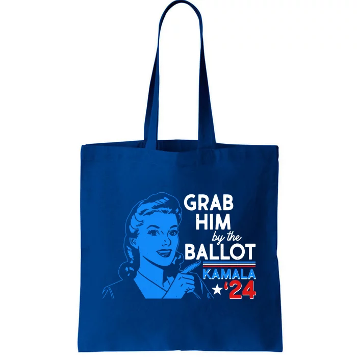 Retro Vintage Grab Him The Ballot Kamala Harris 2024 Tote Bag