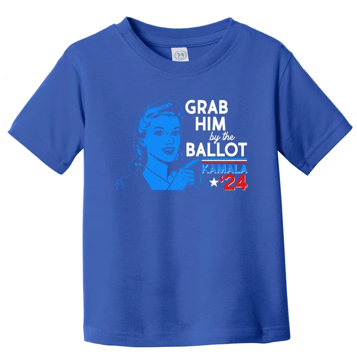 Retro Vintage Grab Him The Ballot Kamala Harris 2024 Toddler T-Shirt