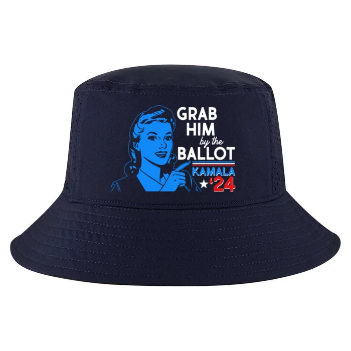 Retro Vintage Grab Him The Ballot Kamala Harris 2024 Cool Comfort Performance Bucket Hat