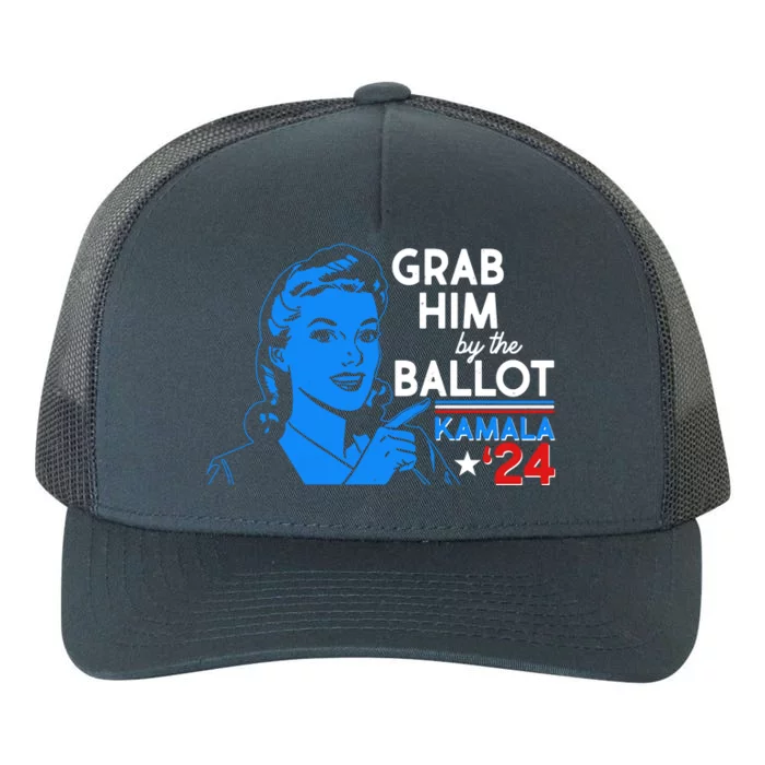 Retro Vintage Grab Him The Ballot Kamala Harris 2024 Yupoong Adult 5-Panel Trucker Hat