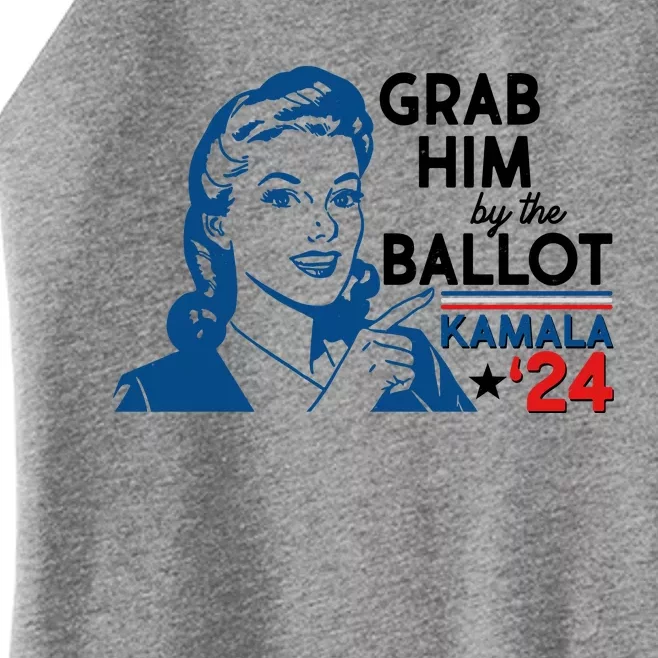 Retro Vintage Grab Him The Ballot Kamala Harris 2024 Women’s Perfect Tri Rocker Tank