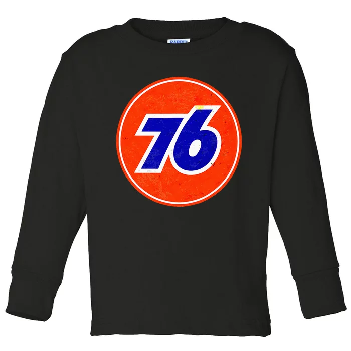 Retro Vintage GasStation Union 76 Motor Oil Car Bikes Garage Toddler Long Sleeve Shirt