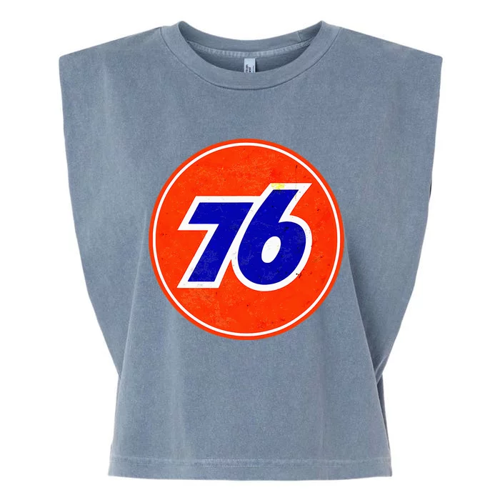 Retro Vintage GasStation Union 76 Motor Oil Car Bikes Garage Garment-Dyed Women's Muscle Tee