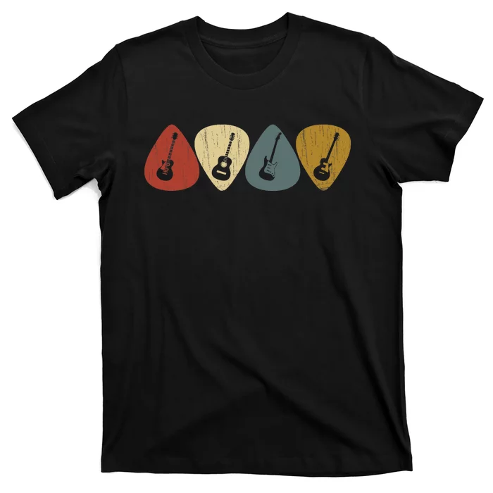 Retro Vintage Guitar Pick For Guitarist Music T-Shirt