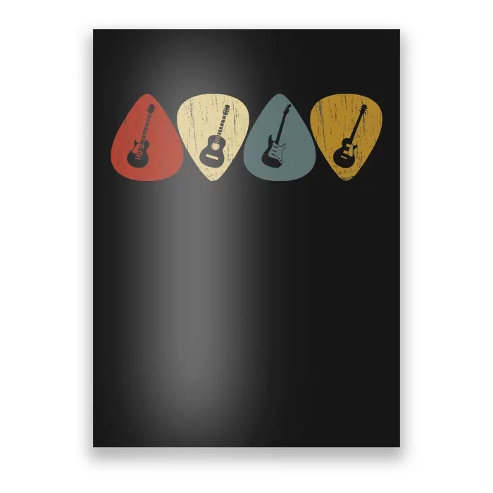 Retro Vintage Guitar Pick For Guitarist Music Poster