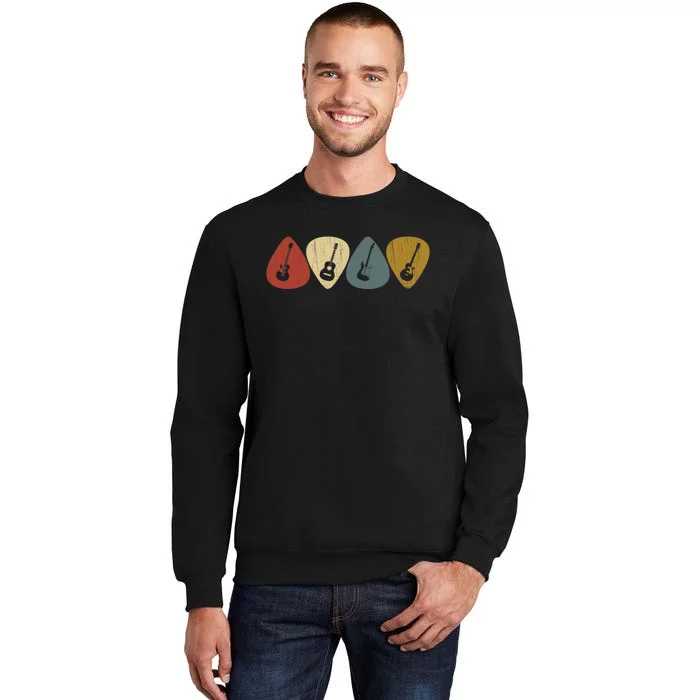 Retro Vintage Guitar Pick For Guitarist Music Tall Sweatshirt