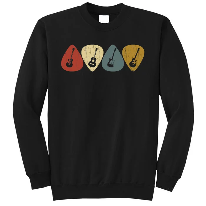 Retro Vintage Guitar Pick For Guitarist Music Tall Sweatshirt