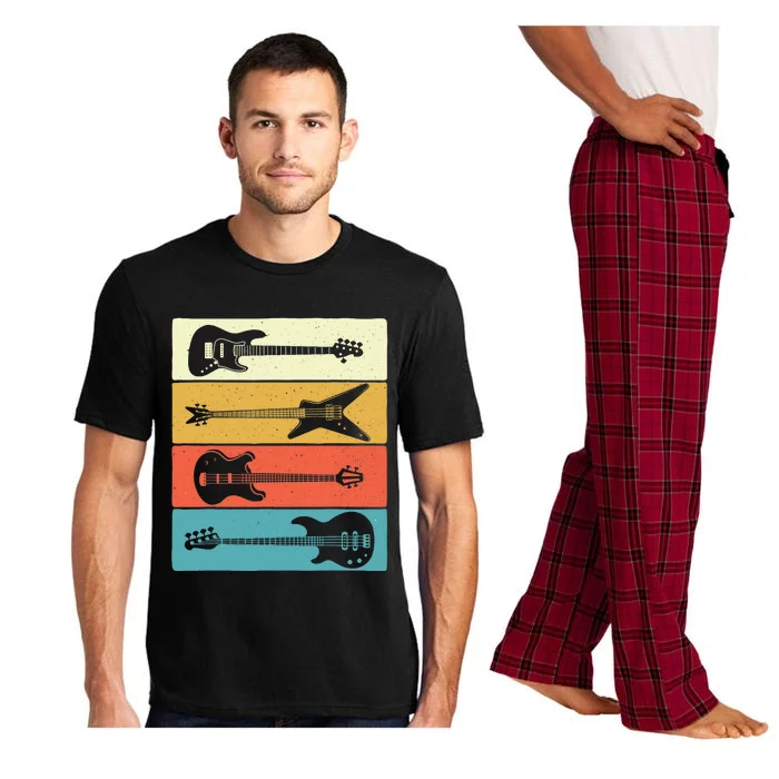 Retro Vintage Guitars - Bass Guitar Music Lover Bassist Pajama Set