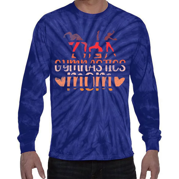 Retro Vintage Gymnastics Mom Gymnast MotherS Day Tie-Dye Long Sleeve Shirt