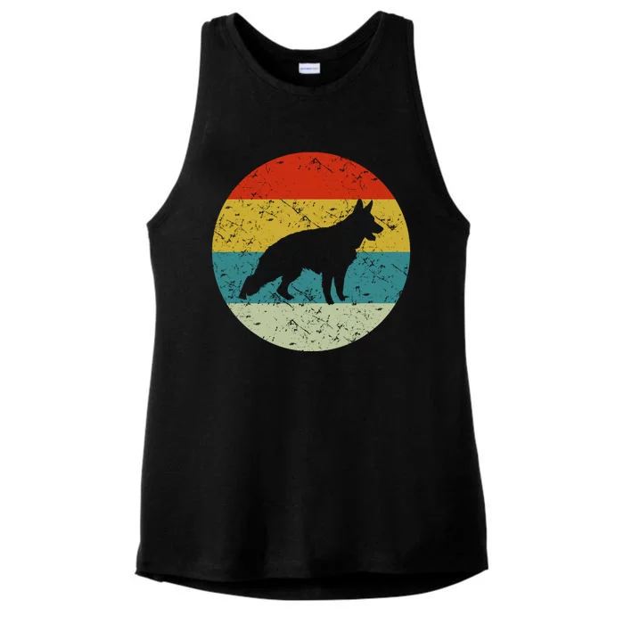 Retro Vintage German Shepherd Ladies Tri-Blend Wicking Tank