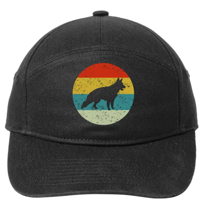 Retro Vintage German Shepherd 7-Panel Snapback Hat