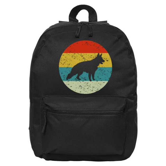 Retro Vintage German Shepherd 16 in Basic Backpack