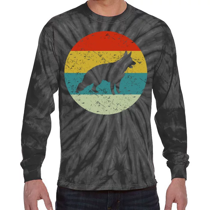 Retro Vintage German Shepherd Tie-Dye Long Sleeve Shirt