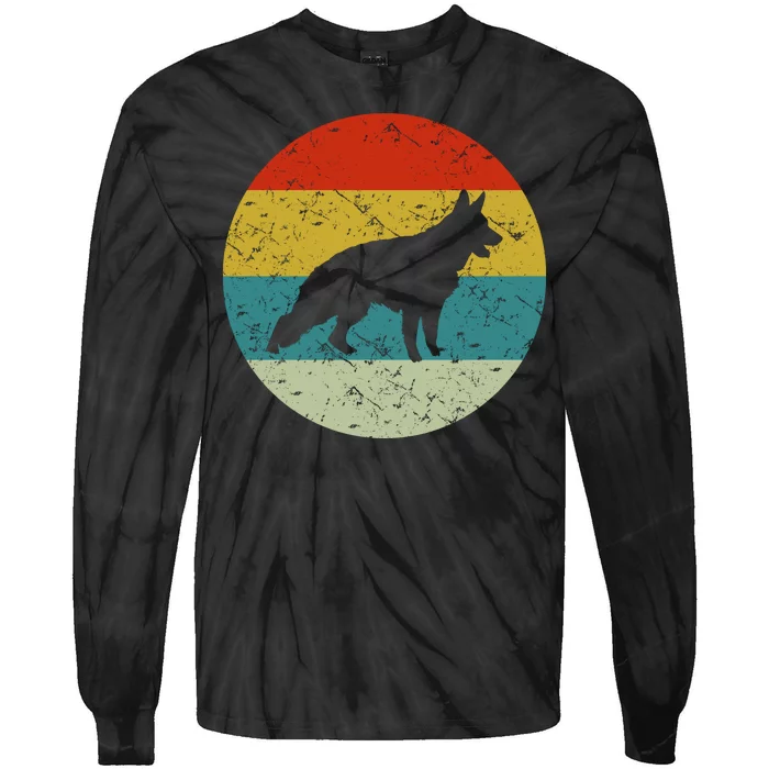 Retro Vintage German Shepherd Tie-Dye Long Sleeve Shirt