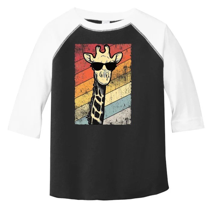 Retro Vintage Giraffe Sunglasses Gift Funny Animal Lover Toddler Fine Jersey T-Shirt