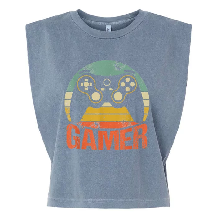 Retro Vintage Gaming Gamer Video Game Player Garment-Dyed Women's Muscle Tee