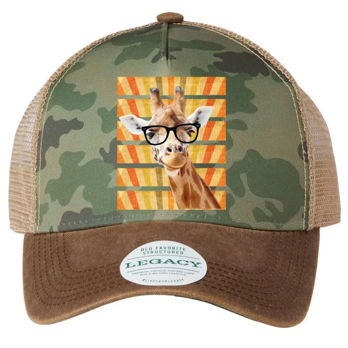 Retro Vintage Giraffe Sunglasses Funny Animal Lover Cool Gift Legacy Tie Dye Trucker Hat