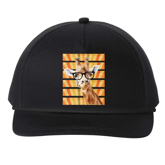 Retro Vintage Giraffe Sunglasses Funny Animal Lover Cool Gift Snapback Five-Panel Rope Hat