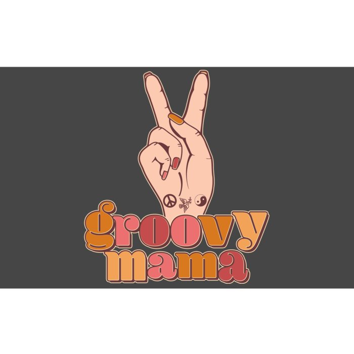 Retro Vintage Groovy Mama Peace Sign Bumper Sticker