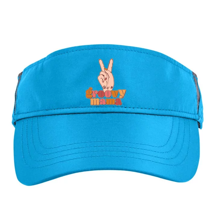 Retro Vintage Groovy Mama Peace Sign Adult Drive Performance Visor