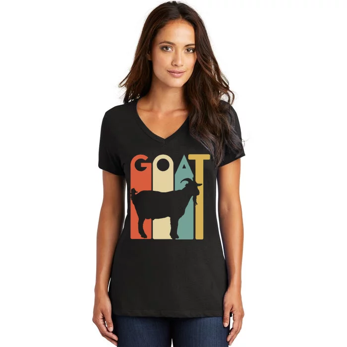 Retro Vintage Goat Animal Goats Lover Gifts Women's V-Neck T-Shirt