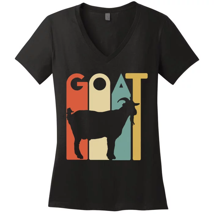 Retro Vintage Goat Animal Goats Lover Gifts Women's V-Neck T-Shirt