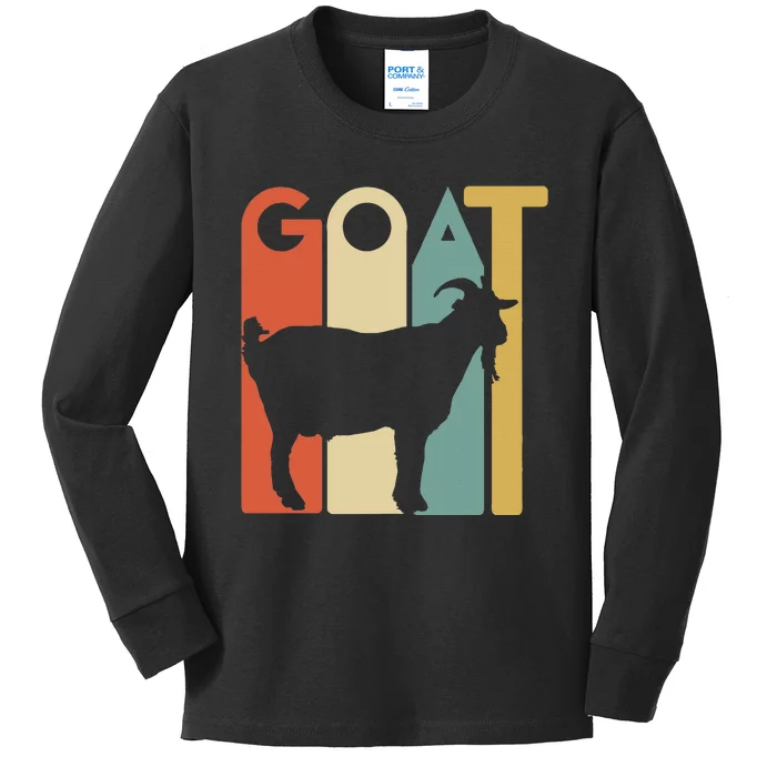 Retro Vintage Goat Animal Goats Lover Gifts Kids Long Sleeve Shirt