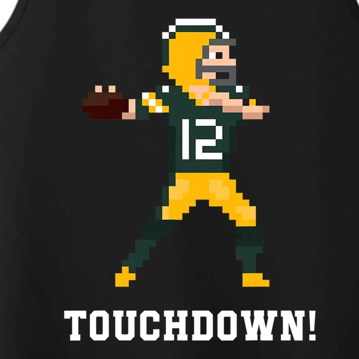 Retro Video Game Touchdown  Green Bay Football Performance Tank