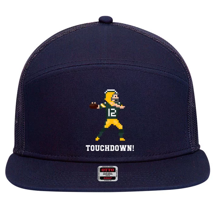 Retro Video Game Touchdown  Green Bay Football 7 Panel Mesh Trucker Snapback Hat