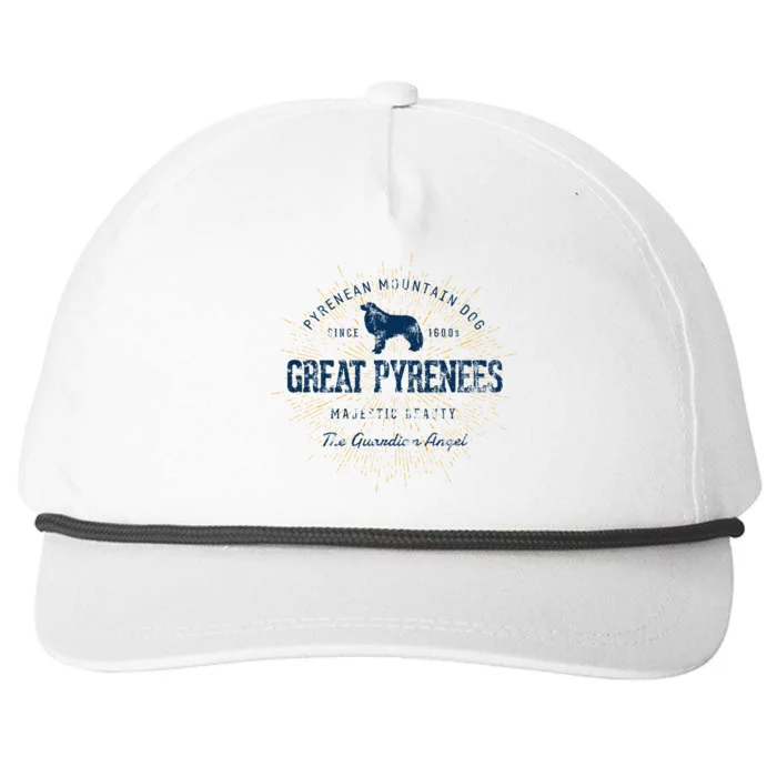 Retro Vintage Great Pyrenees Snapback Five-Panel Rope Hat