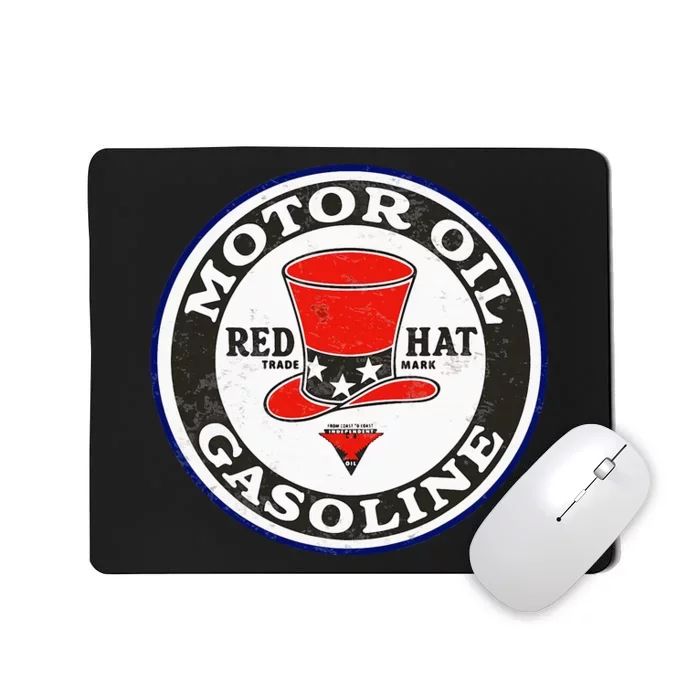 Retro Vintage Gas Station Red Hat Motor Oil Car Bikes Garage Mousepad