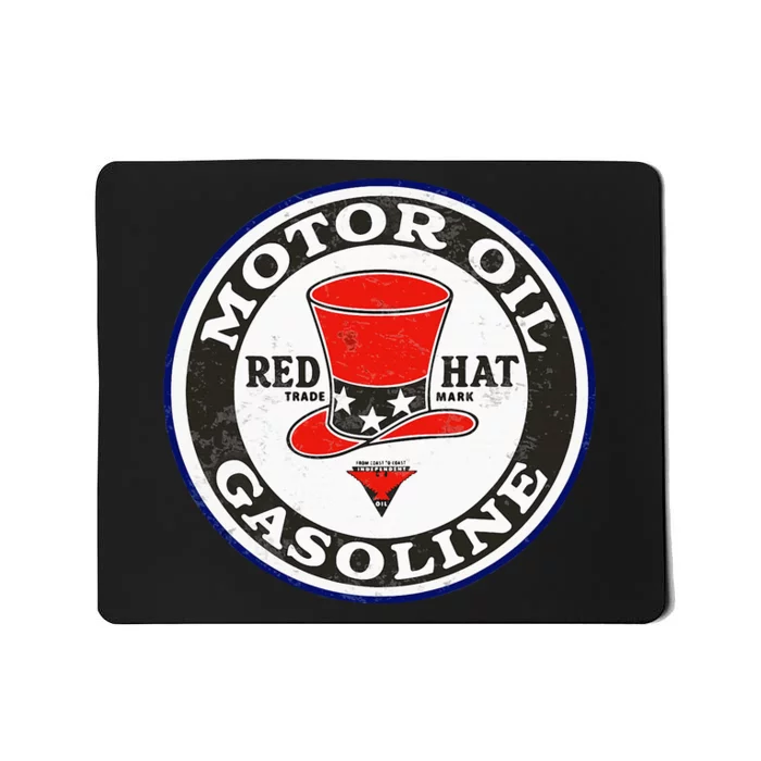 Retro Vintage Gas Station Red Hat Motor Oil Car Bikes Garage Mousepad