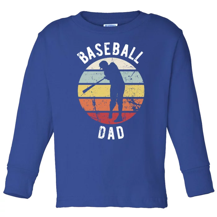 Retro Vintage Gift Sports Fan Gift Funny Baseball Dad Gift Toddler Long Sleeve Shirt