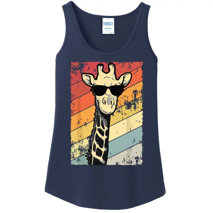 Retro Vintage Giraffe Sunglasses Gift Funny Animal Lover Ladies Essential Tank