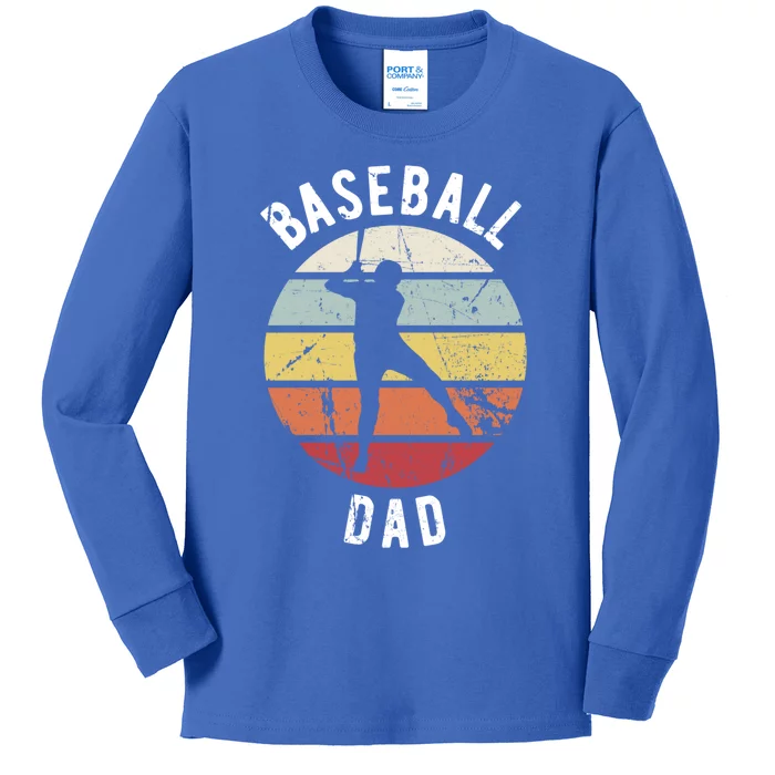 Retro Vintage Gift Sports Fan Gift Funny Baseball Dad Great Gift Kids Long Sleeve Shirt