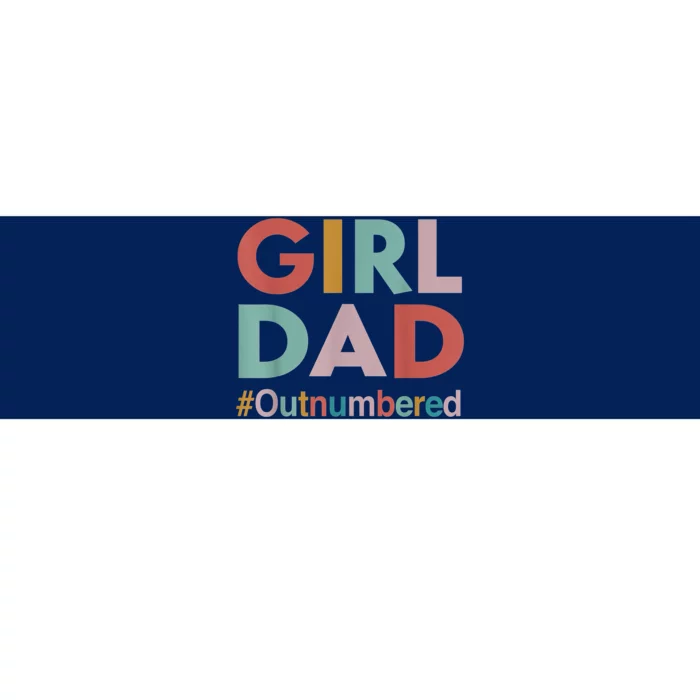 Retro Vintage Girl Dad Outnumbered Funny Fathers Day Bumper Sticker