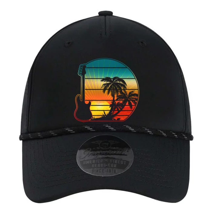 Retro Vintage Guitar Sunset Sunrise Island Performance The Dyno Cap