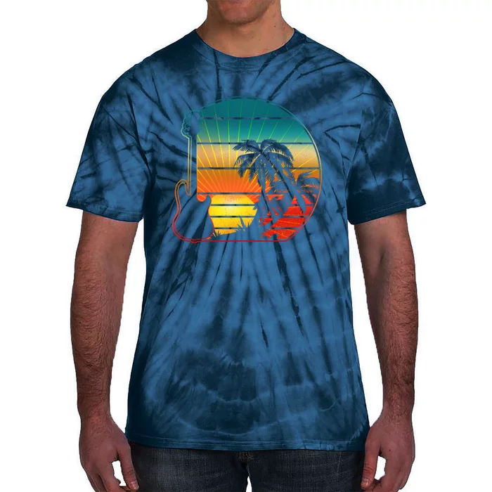 Retro Vintage Guitar Sunset Sunrise Island Tie-Dye T-Shirt