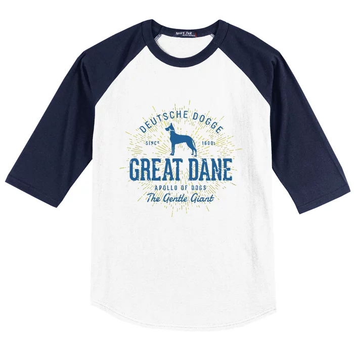 Retro Vintage Great Dane Baseball Sleeve Shirt