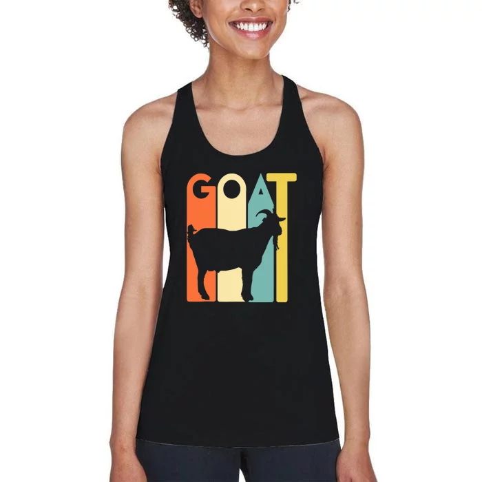 Retro Vintage Goat Tee Animal Funny Goats Lover Women's Racerback Tank