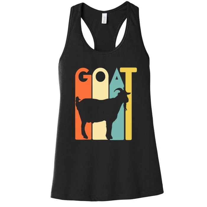 Retro Vintage Goat Tee Animal Funny Goats Lover Women's Racerback Tank