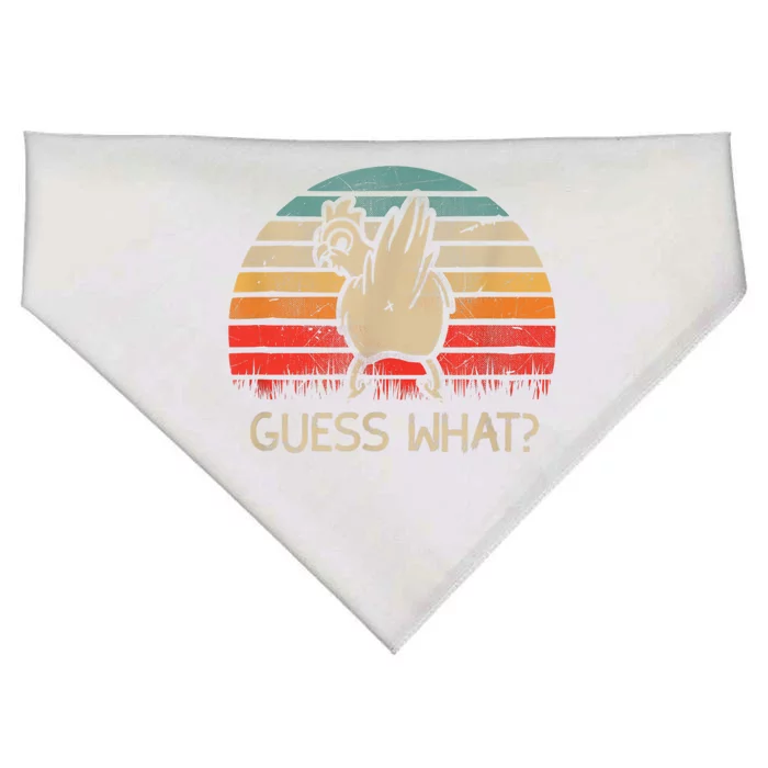 Retro Vintage Guess What Chicken Butt Funny Gift USA-Made Doggie Bandana