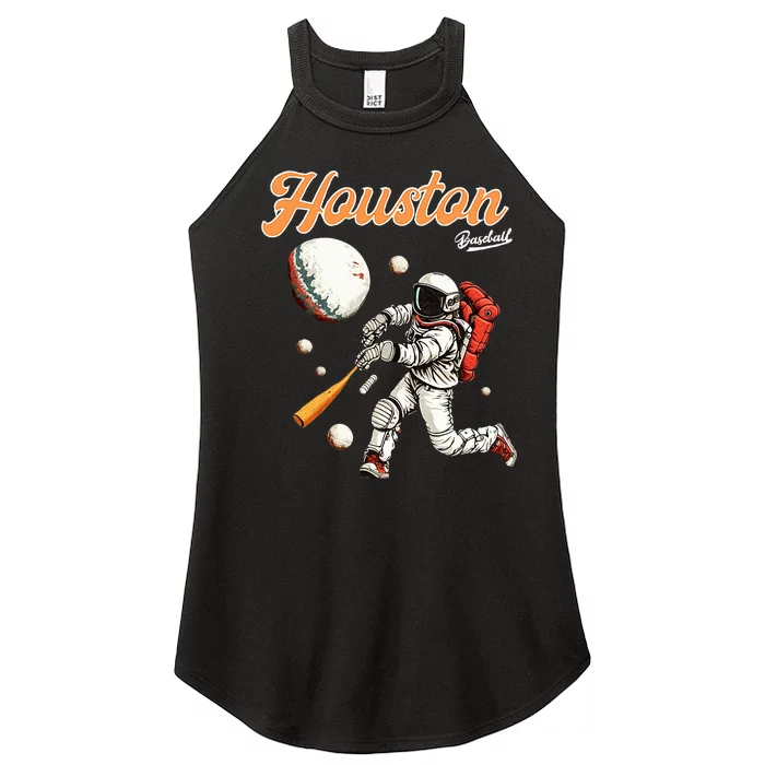 Retro Vintage Houston Texas Baseball Astronaut Crush City Women’s Perfect Tri Rocker Tank