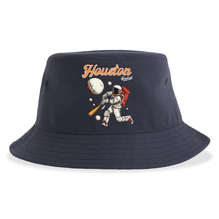 Retro Vintage Houston Texas Baseball Astronaut Crush City Sustainable Bucket Hat