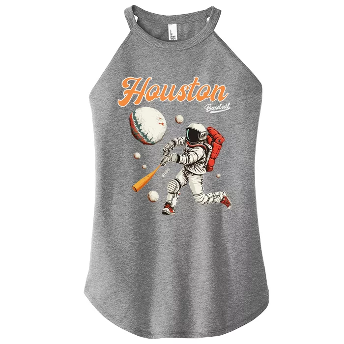 Retro Vintage Houston Texas Baseball Astronaut Crush City Women’s Perfect Tri Rocker Tank