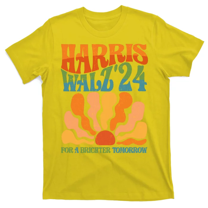 Retro Vintage Harris Walz For A Brighter Future 2024 Election T-Shirt