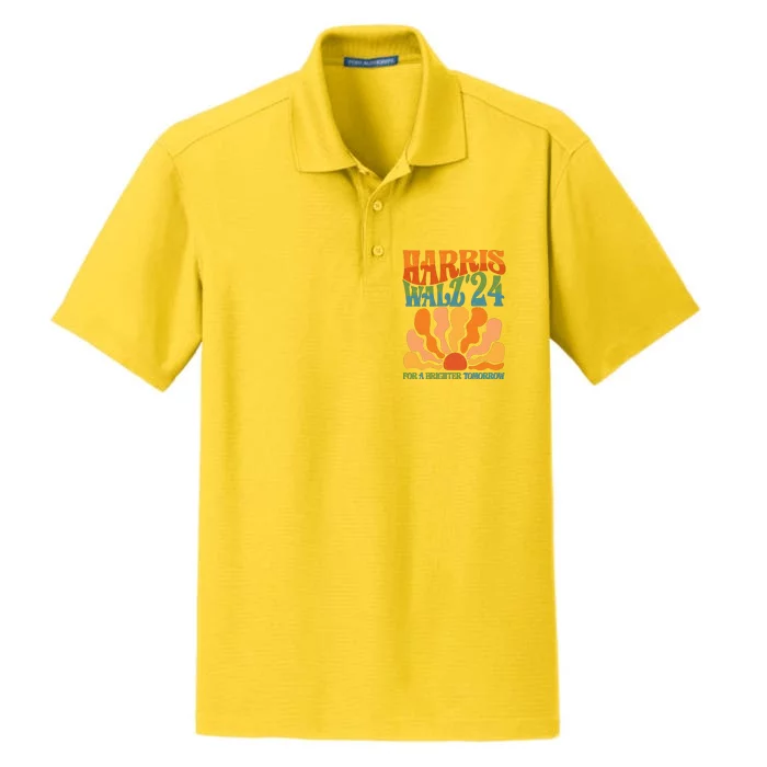 Retro Vintage Harris Walz For A Brighter Future 2024 Election Dry Zone Grid Performance Polo