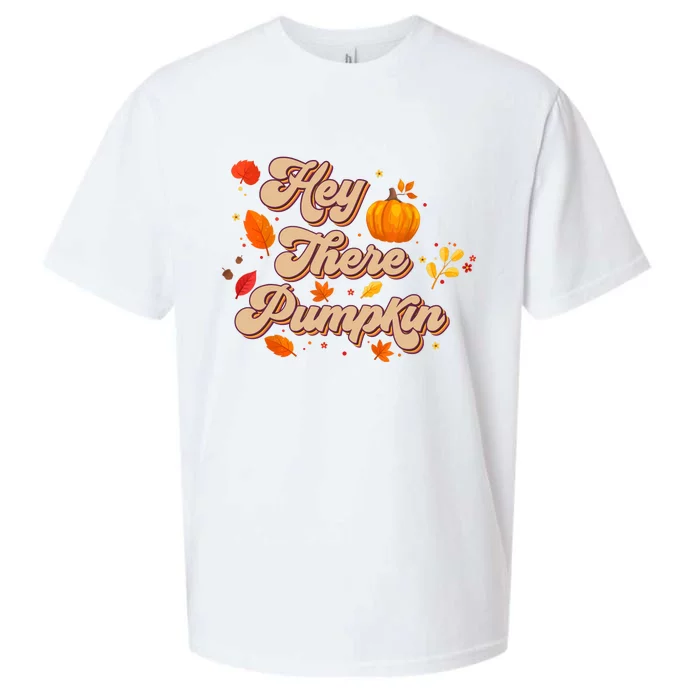 Retro Vintage Hey There Pumpkin Season Autumn Leaves Sueded Cloud Jersey T-Shirt