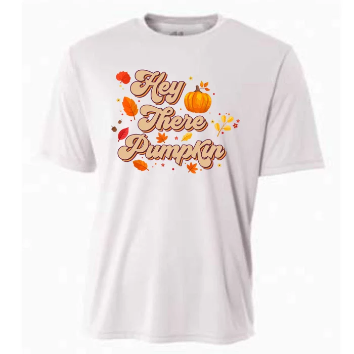 Retro Vintage Hey There Pumpkin Season Autumn Leaves Cooling Performance Crew T-Shirt